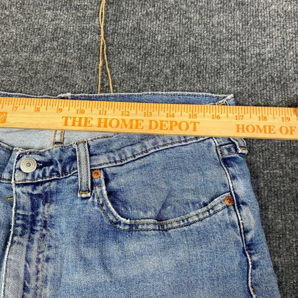 Levis Premium 514 Straight Fit Light Wash Blue Denim Jeans Mens 36x32